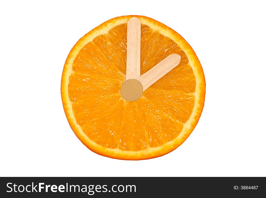 Orange, which showing the time. Orange, which showing the time