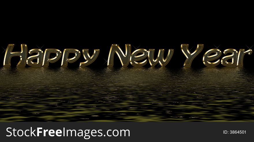 Happy New Year in gold letters