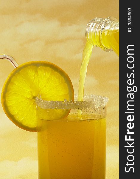 Drink on a yellow background