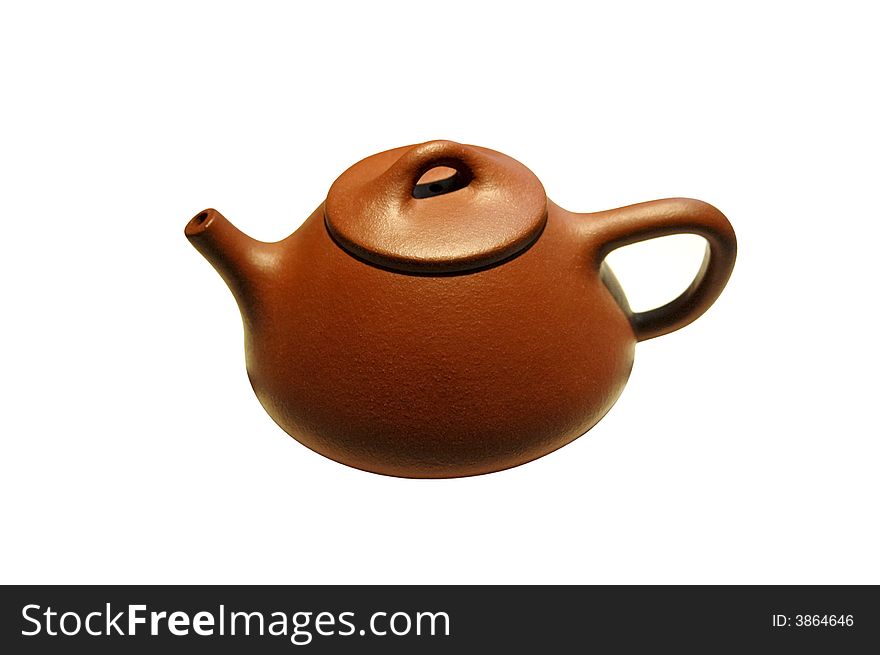 China tea pot isolated on white backgroun. China tea pot isolated on white backgroun