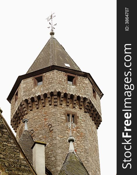Old tower in the castle in Brausfels in Germany