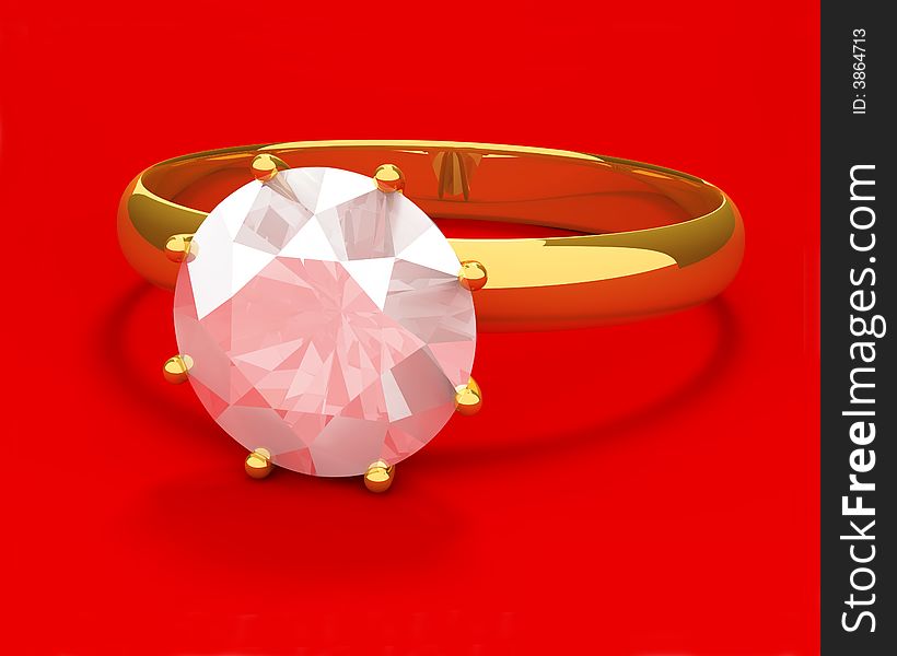 Gold ring with diamond