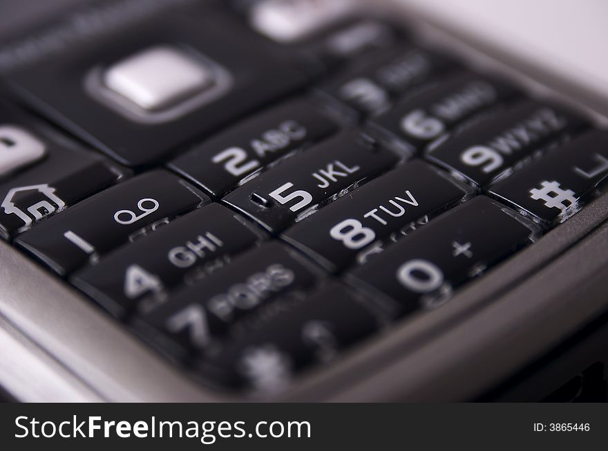 Mobile keyboard with black buttons