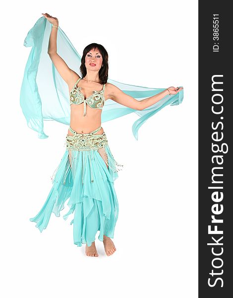 Bellydance rotating woman on white