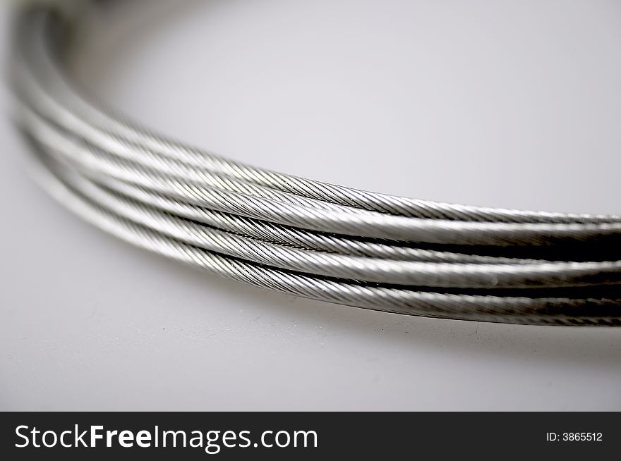 Silver cables isolated on white background