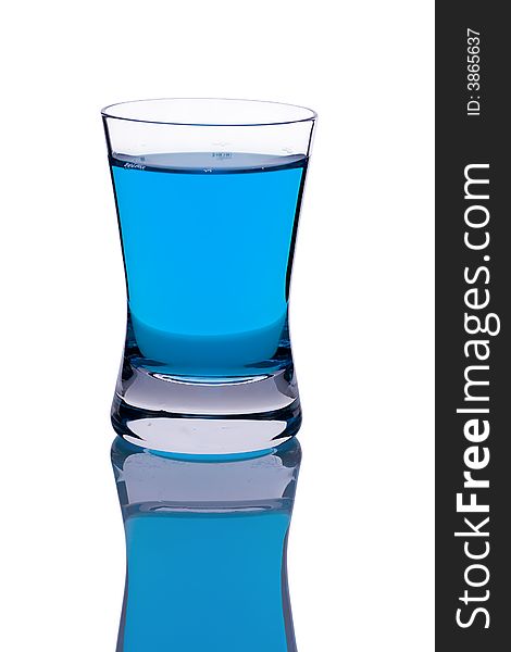 Blue cocktail isoleted over white