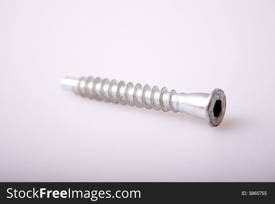 Silver screws zoom with pointed edge