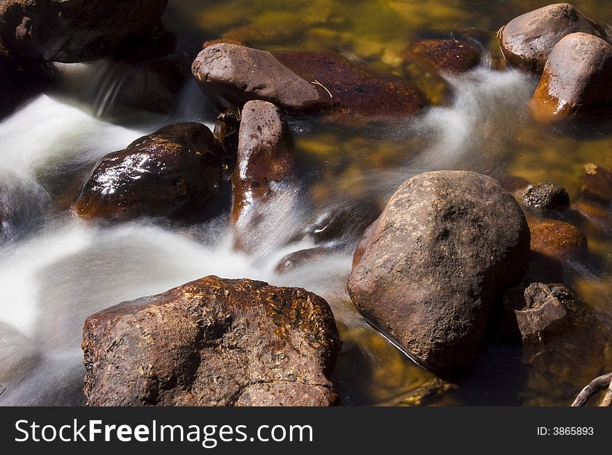 Water moves along a mountain stream in Rocky Mountain National Park