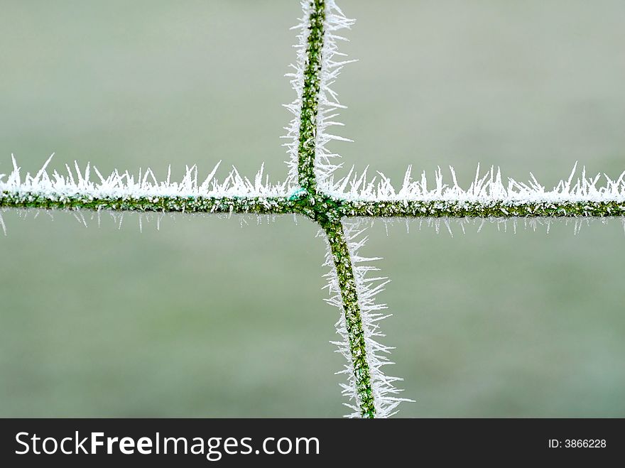 Image of frosted football net. Image of frosted football net