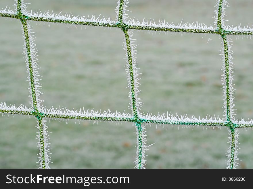 Frosted football net with blur background