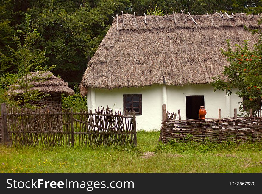 Old traditional wood house Ukraine. Old traditional wood house Ukraine