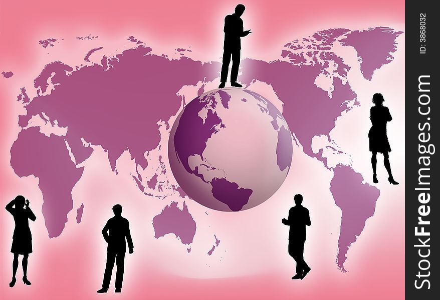 Business team all around the world as business concept