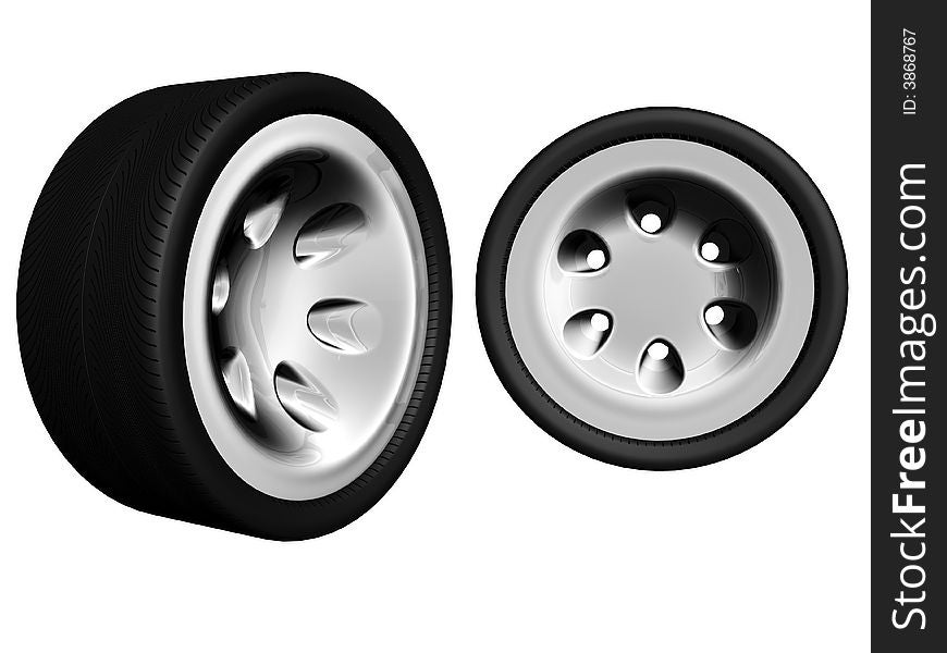 Car wheels, created with 3d max and rendered