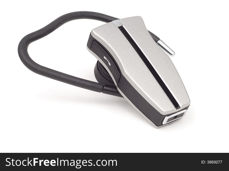Modern wireless headset isolated over white background. Modern wireless headset isolated over white background