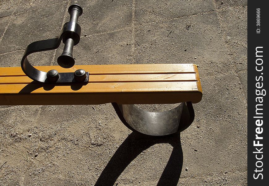 Detail of seesaw with grips in down position