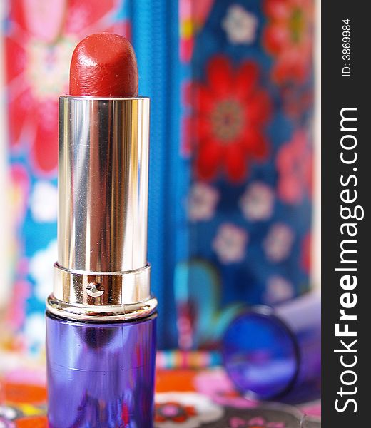 Lipstick on a colored background. Lipstick on a colored background
