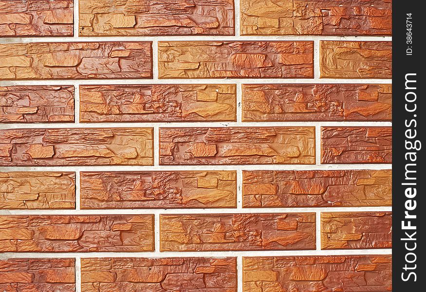 Colored brickwork as texture and background