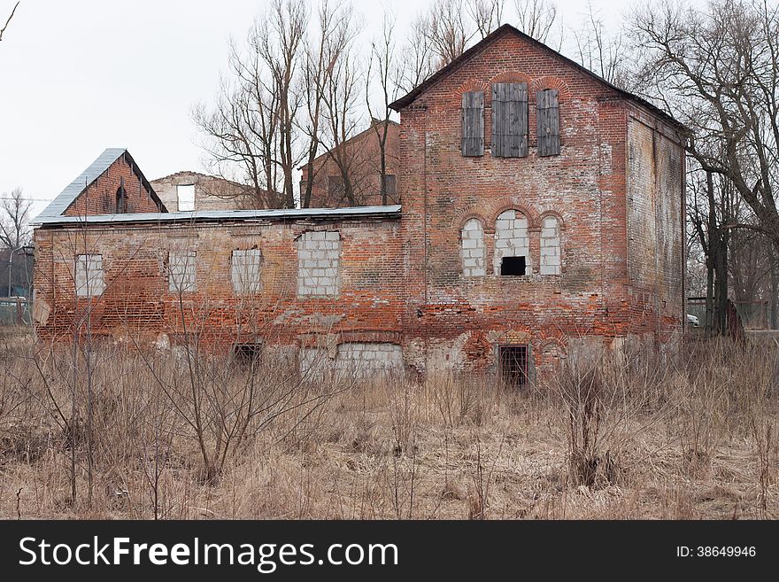 Deserted mill in Minsk city park Loshitsa