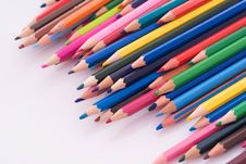 Wooden Colored Crayons Royalty Free Stock Image