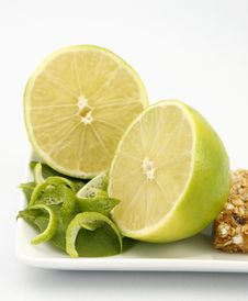 Lime And Granola Bar Royalty Free Stock Photo Lime And Granola Bar Royalty Free Stock Photo