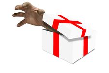 Gift Box And Hand Stock Image Gift Box And Hand Stock Image