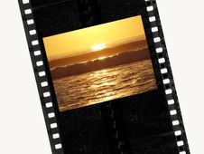 Sunset In Film Of 35mm Stock Photo