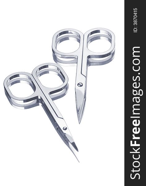 Nail-scissors on white background