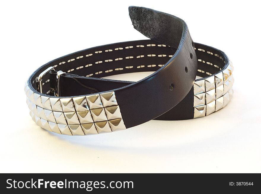 Leather belt on the isolated background