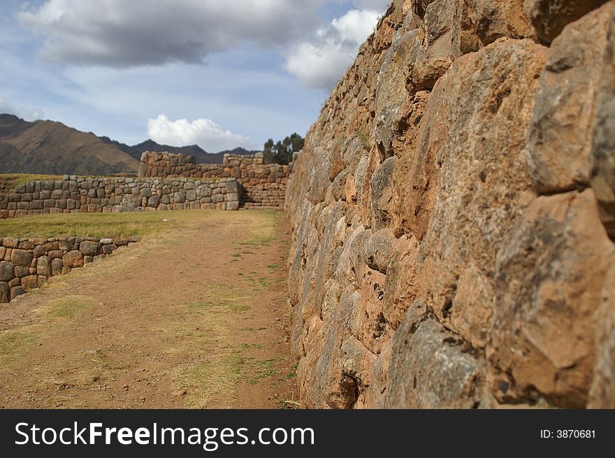 Inca ruins - peruvian cultural heritage in Ands, Chinchero, Peru. Inca ruins - peruvian cultural heritage in Ands, Chinchero, Peru