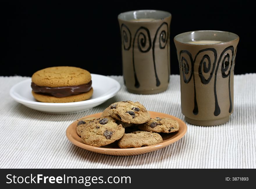 Coffee and cookies for dessert or a snack. Coffee and cookies for dessert or a snack