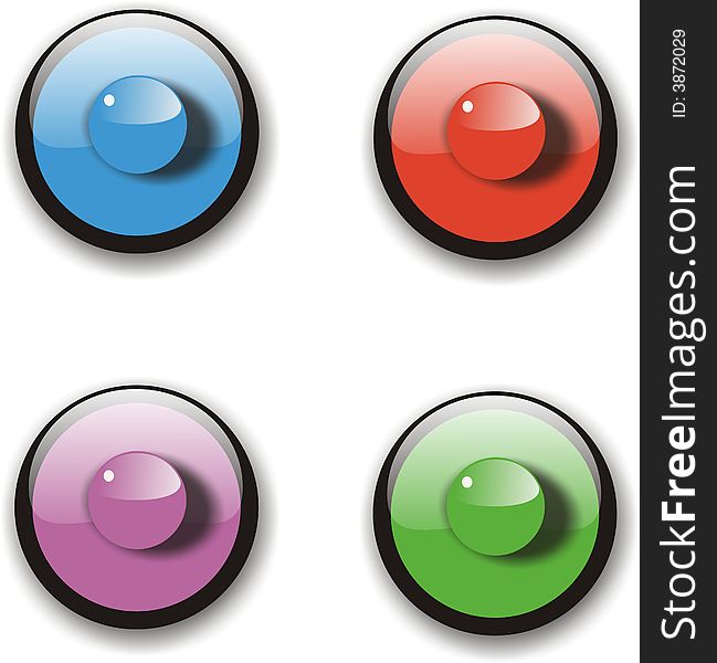 Color glass buttons for web