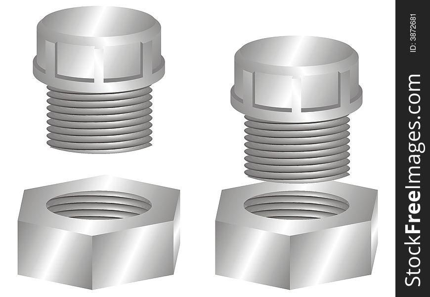 Art illustration of a lid and a locking with rusk. Art illustration of a lid and a locking with rusk