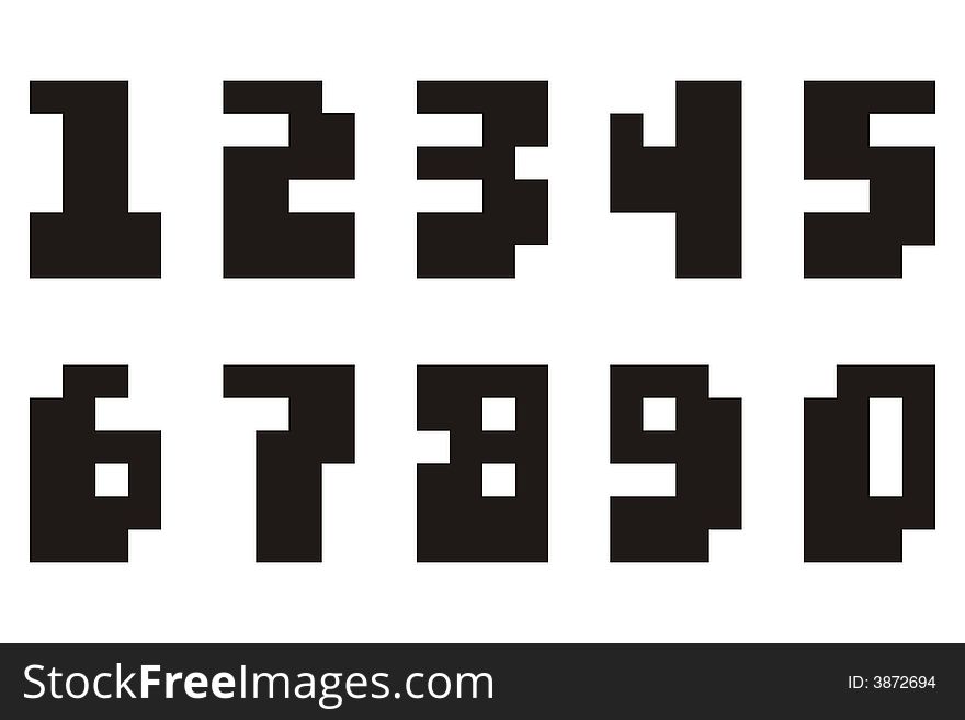 Art illustration of an stylized and original type of numbers. Art illustration of an stylized and original type of numbers