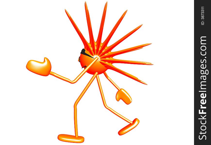 3d mascot of sun is dancing. 3d mascot of sun is dancing