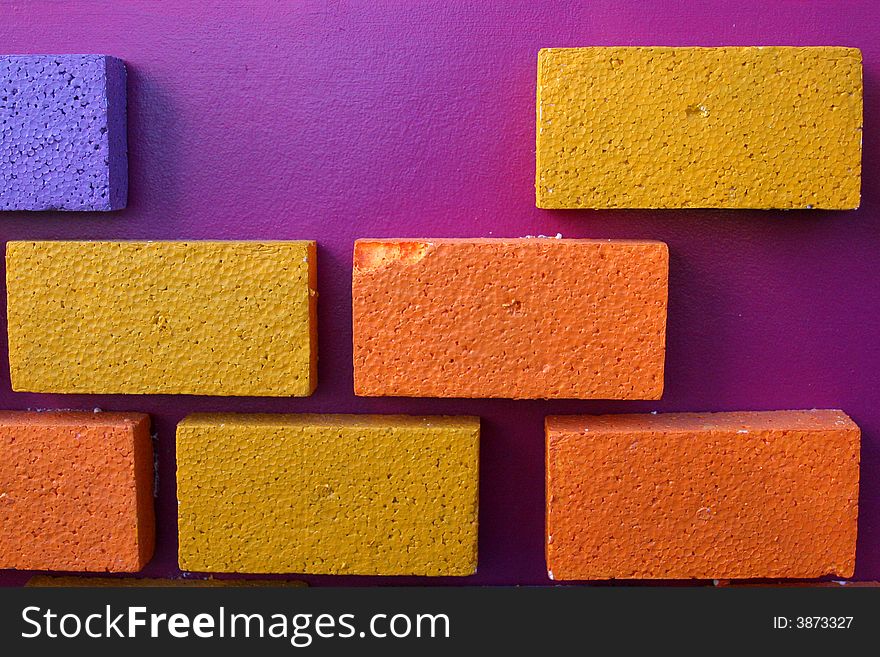 Colorful foam blocks from a playground