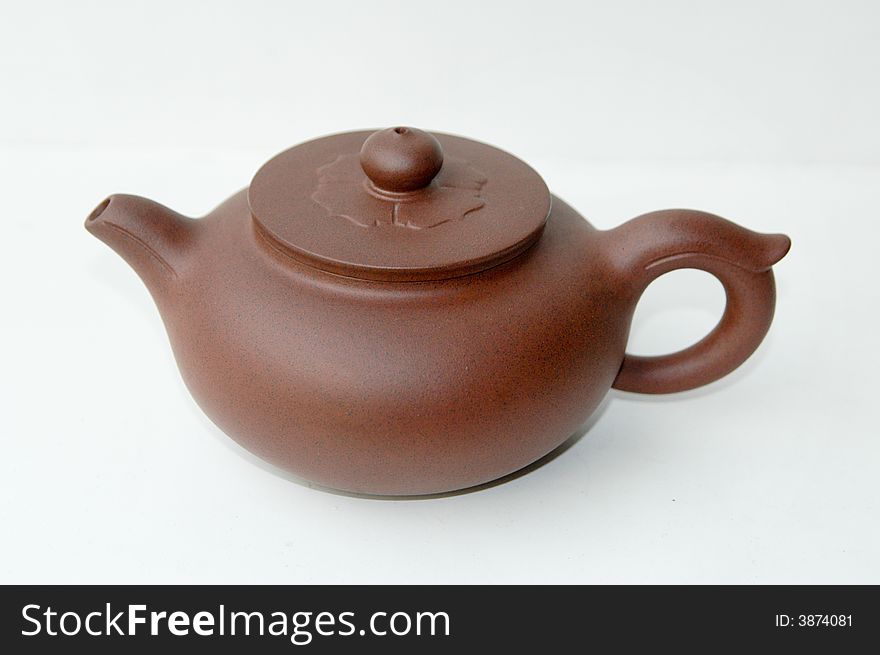 A exquisite brown zisha  tea pot. A exquisite brown zisha  tea pot