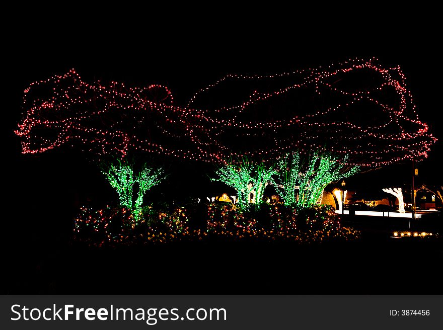 Outdoor Christmas Tree Lights Red and green