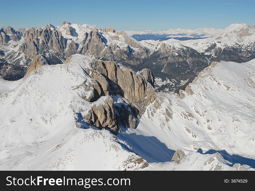 Dolomiti area from 9000 ft