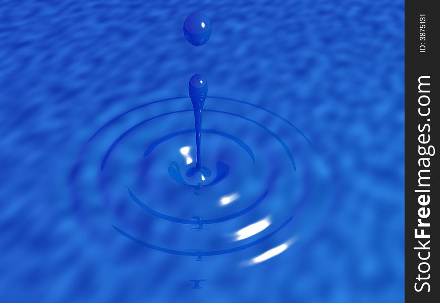 Water drop, created with 3d studio max