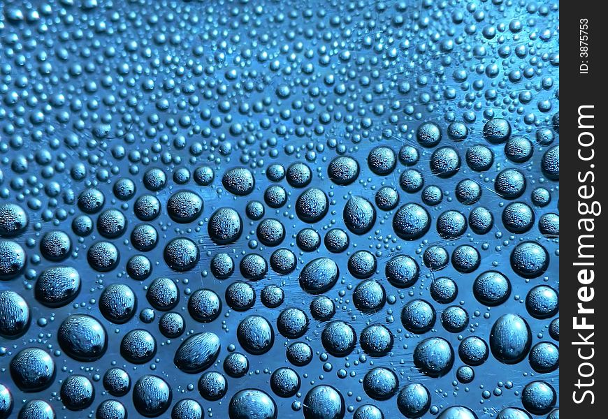 Blue drops, small and large as background
