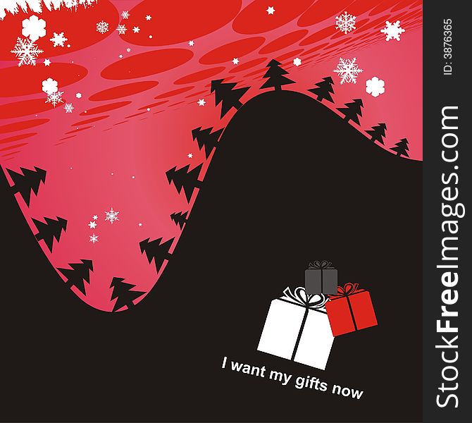 Christmas gift vector background red and black