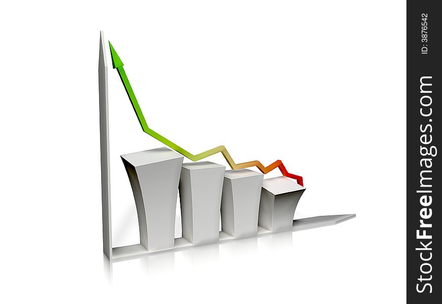 3d scene of business graphics in the manner of histograms