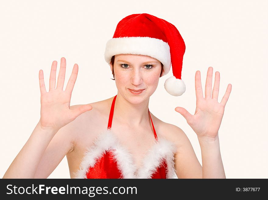 Studio portrait of a Faerie with short hair counting 10. Studio portrait of a Faerie with short hair counting 10