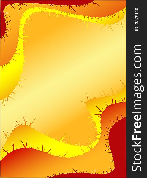 Background With Waves and Thorns in Red and Yellow Colors. Additional vector format in EPS. Background With Waves and Thorns in Red and Yellow Colors. Additional vector format in EPS.