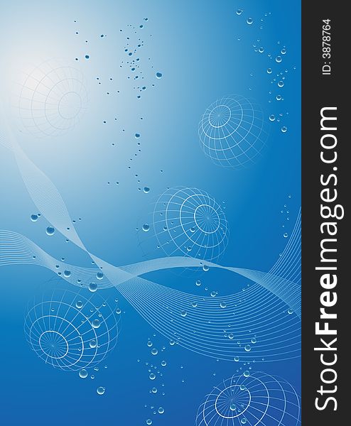 Abstract blue ball background, vector illustration, AI file included