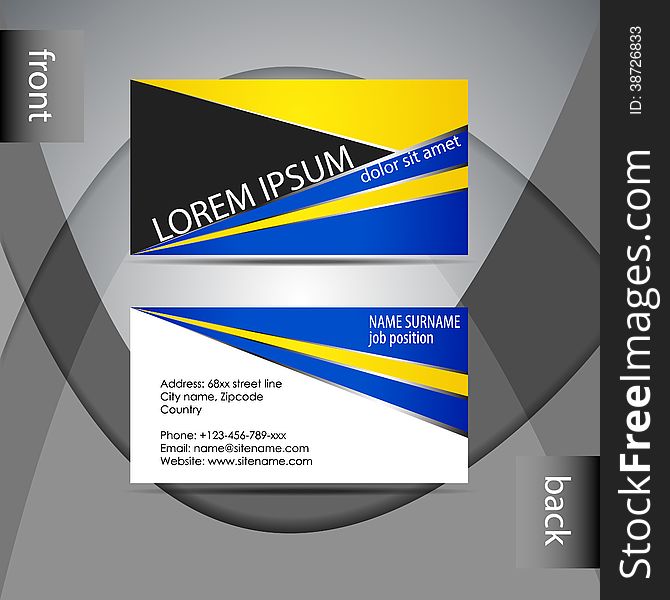 Business Card Template Or Visiting Card Set