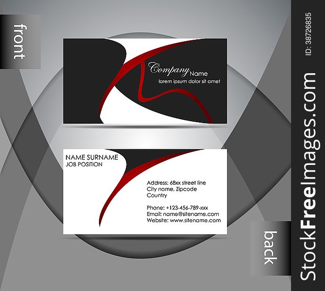 Business Card Template Or Visiting Card Set