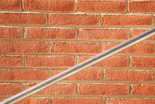 Metal Handrail On Brick Wall Royalty Free Stock Image Metal Handrail On Brick Wall Royalty Free Stock Image