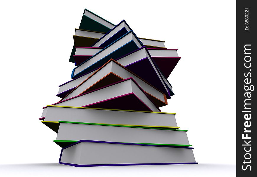 3d render of a stack of nice books. 3d render of a stack of nice books