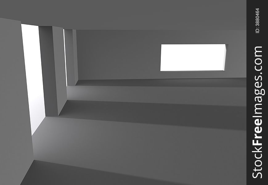 3d room rendering with shadows